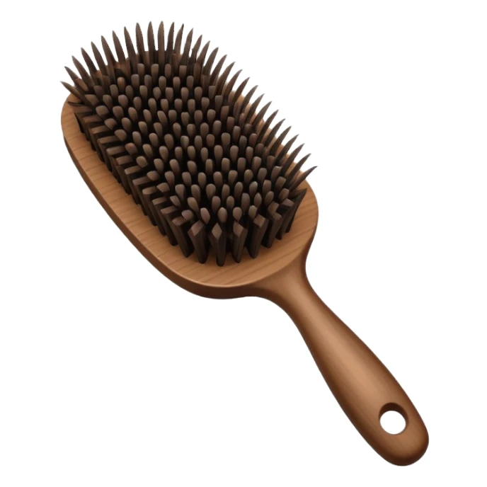 dark brown hair brush sticker