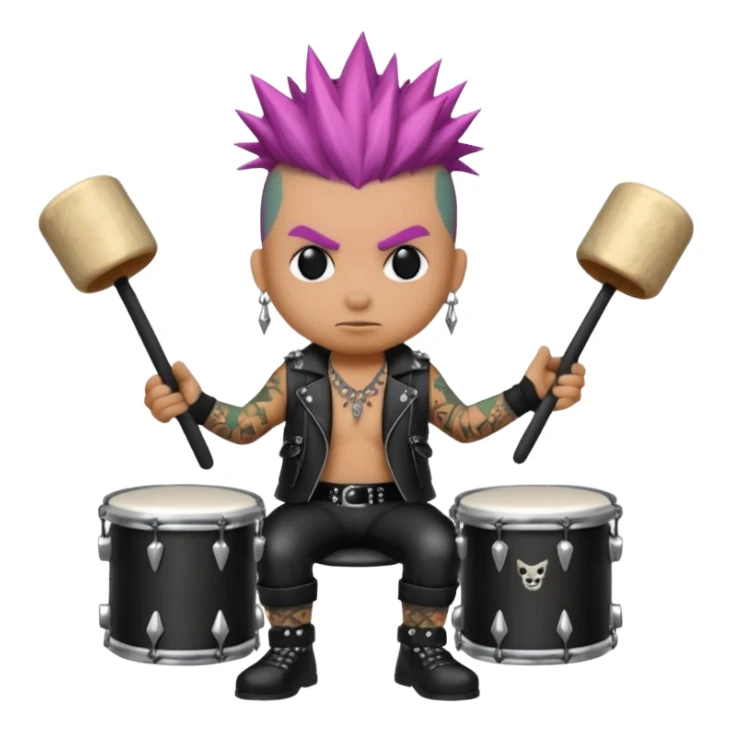 punk animal drummer sticker