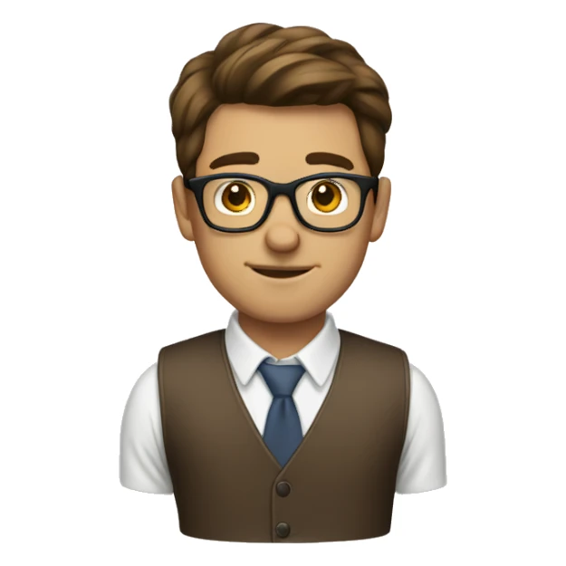 brown haired nerd sticker