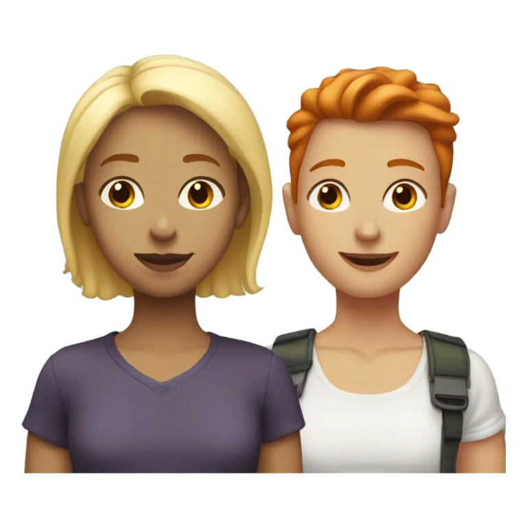 Blonde and redhead friends sticker