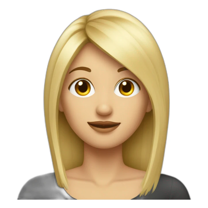 Mujer rubia pelo largo y con flequillo sticker