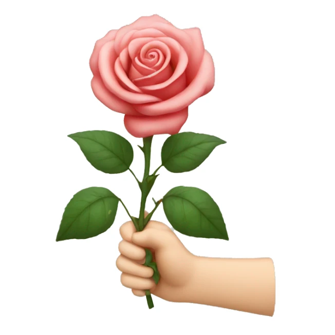 Emoji Smile with Rose in Hand sticker
