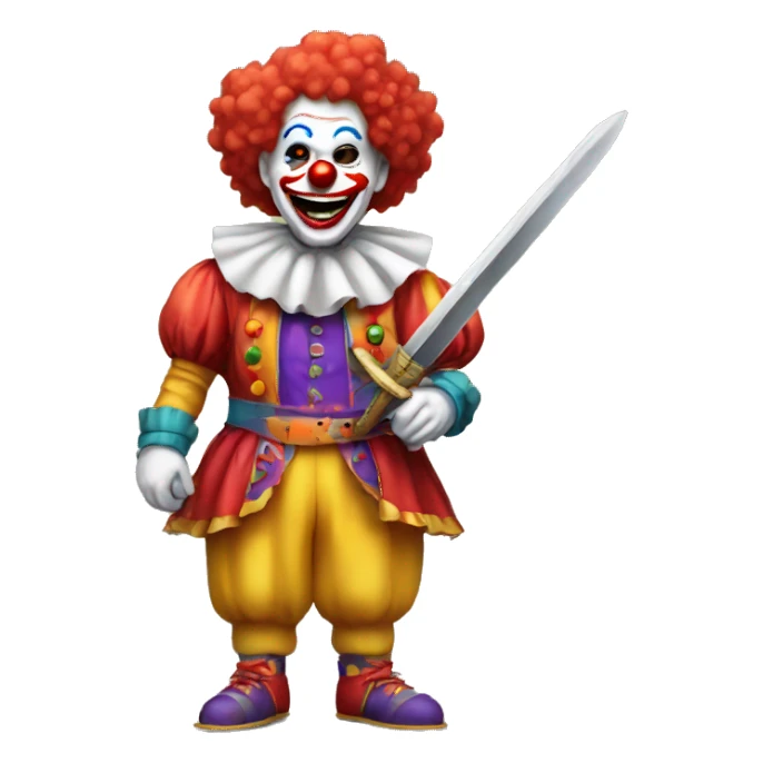 clown with a sword sticker