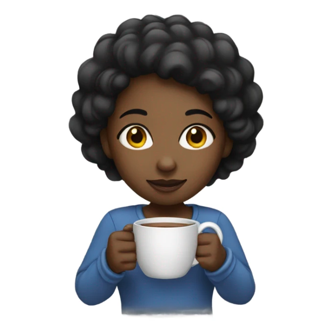 Black girl with mug sticker