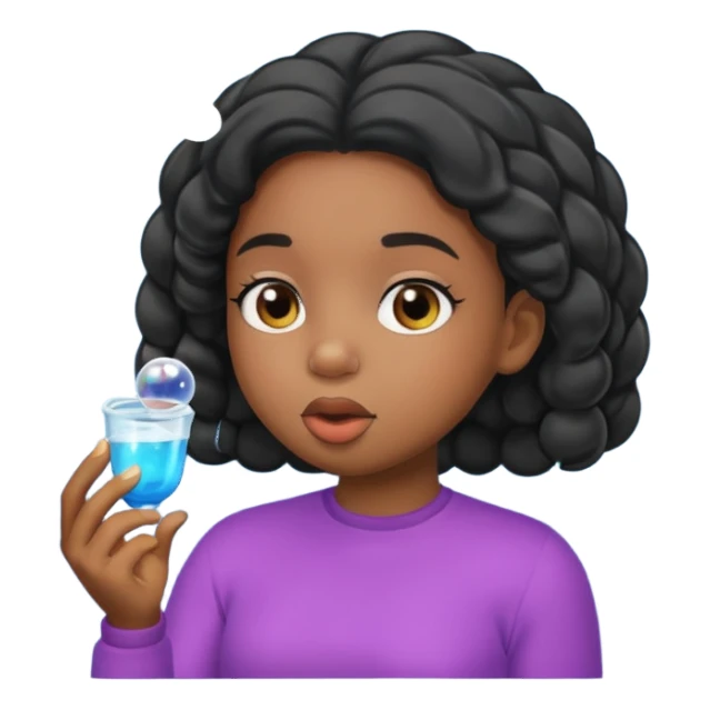 Bubble Blowing black girl sticker