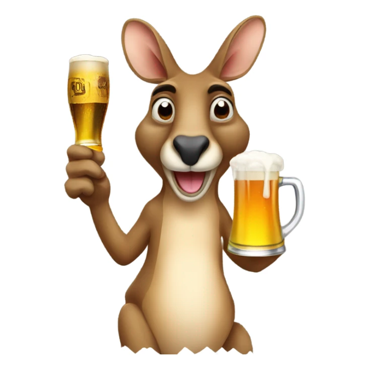 Kangaroo with a beer in his hand sticker
