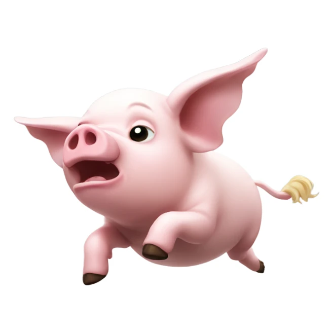 Flying pig falling to death sticker