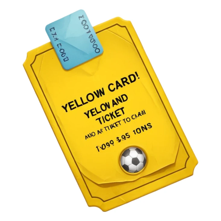 yellow card ticket iPhone style sticker