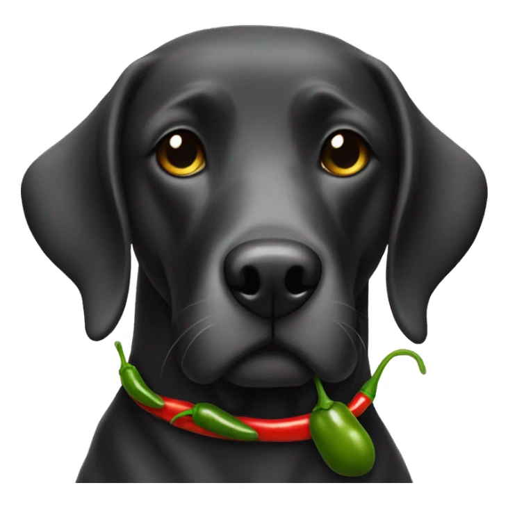 Black lab dressed as jalapeño  sticker