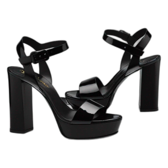 Ysl TRIBUTE PLATFORM SANDAL black PATENT LEATHER sticker
