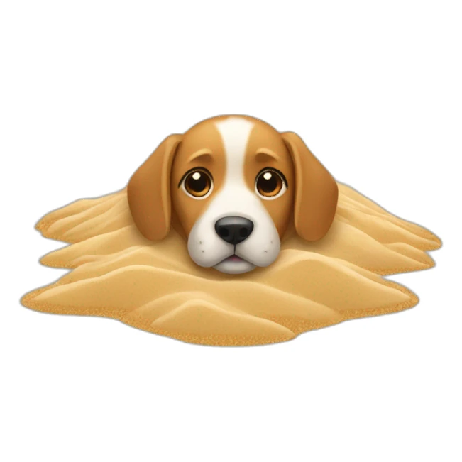 Dog with sand which  sticker