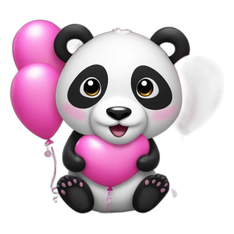 Panda with 11 pink balloons sticker