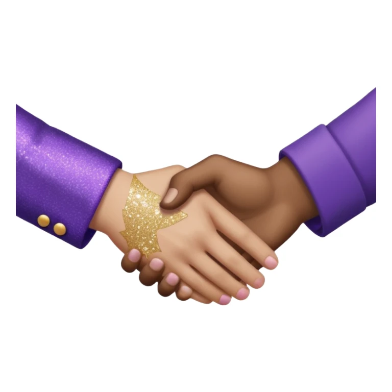 Glitter Purple and Cian handshake sticker