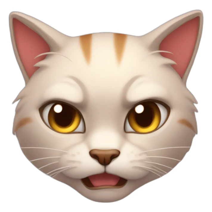 A blushing angry cats sticker