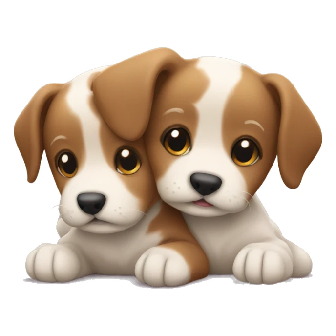Two puppies hugging sticker