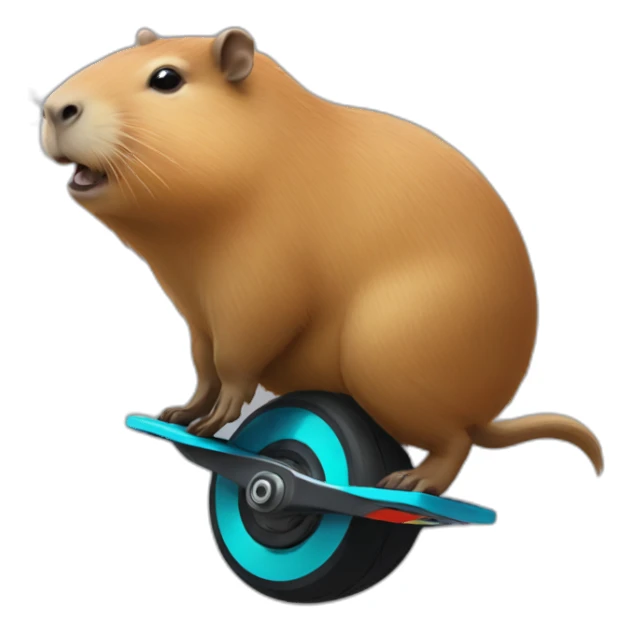 capybara on a onewheel sticker
