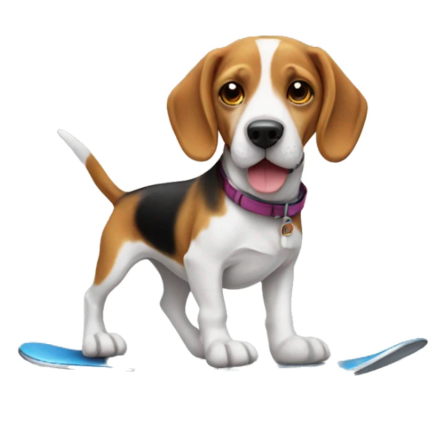 Beagle en patineta sticker