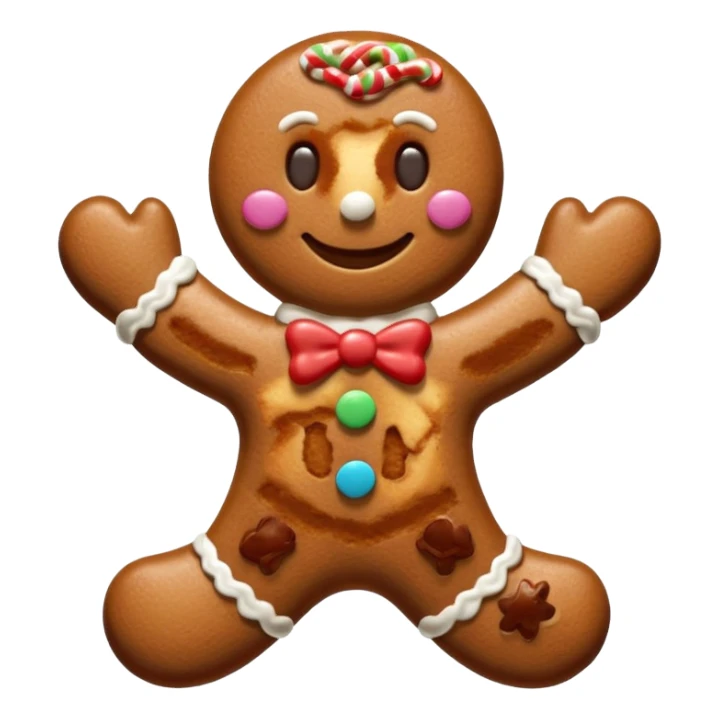 Flying gingerbread man sticker