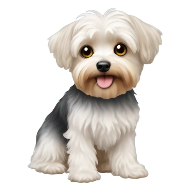 White yorkiepoo sticker