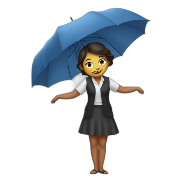 Umbrella girl stretching portrait sticker