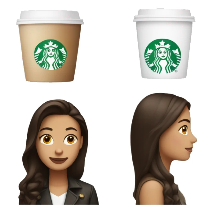 Brunette and starbucks sticker