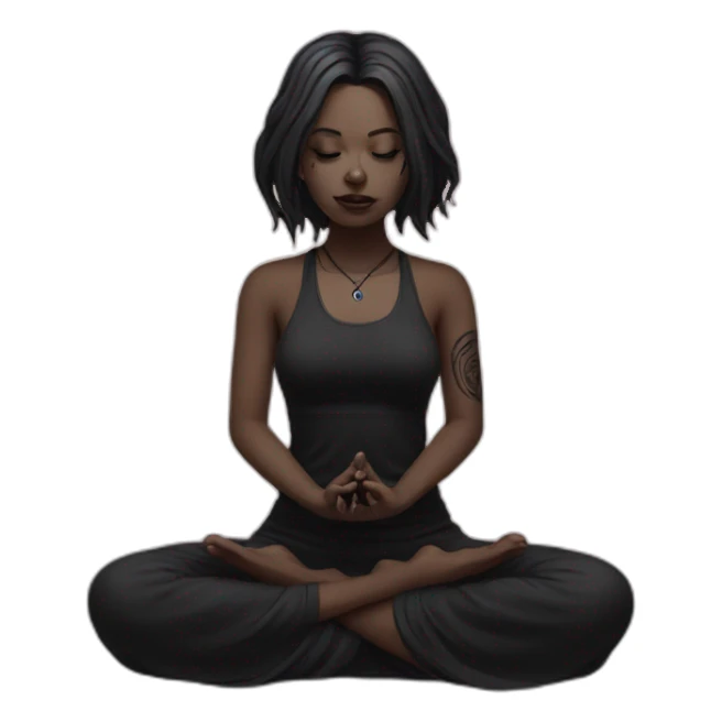 goth girl meditating sticker