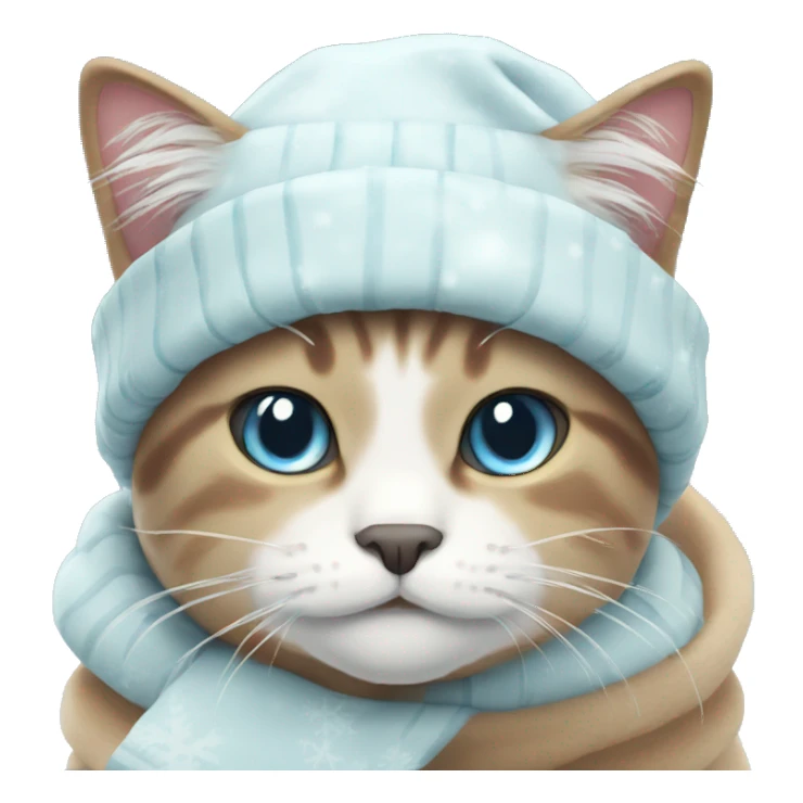 3 color cat in winter sticker