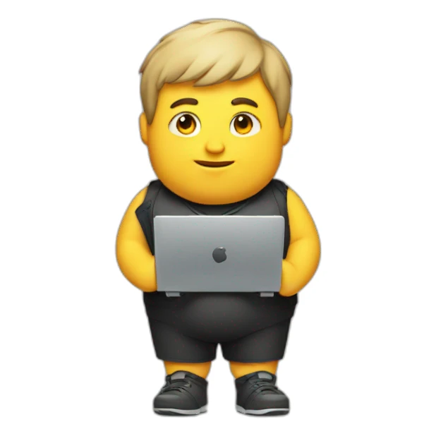 fat boy with his pc sticker