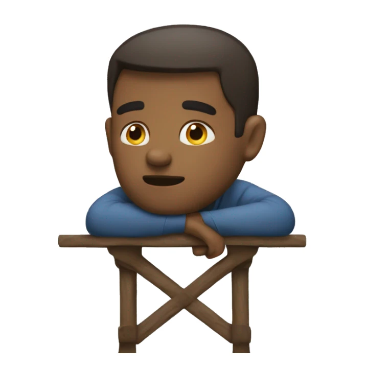 man thinking on chiar sticker