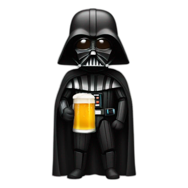 Dark vador with a beer  sticker