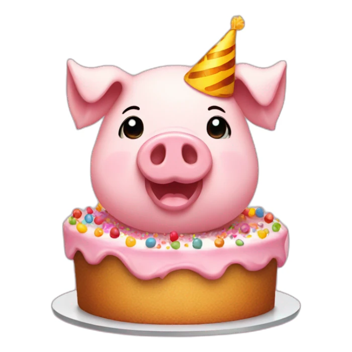 Birthday cake pig  sticker
