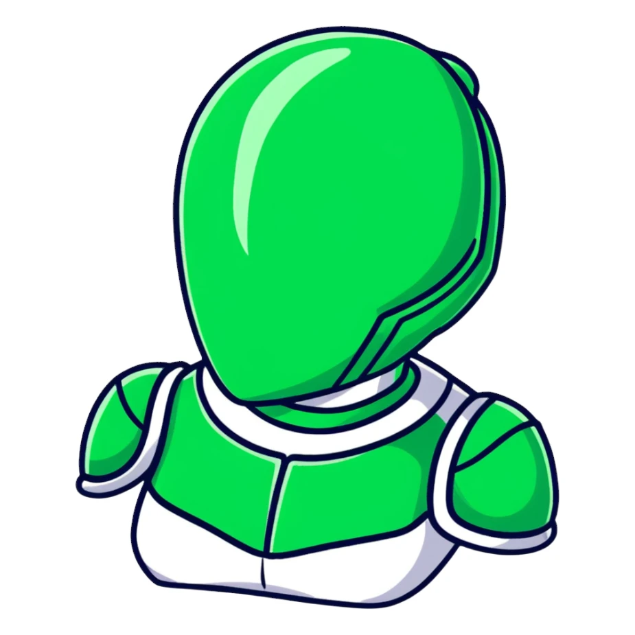 green shoulder pads sticker