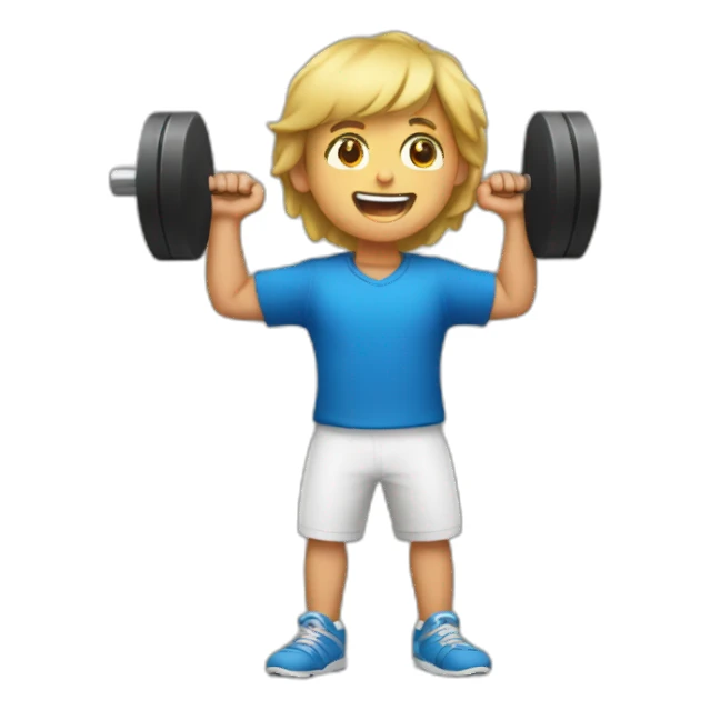 kid with weights while playing football sticker