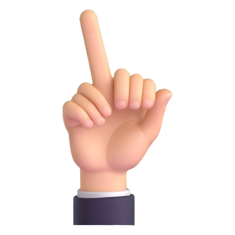 3D hand pointing at viewer with YOU text sticker