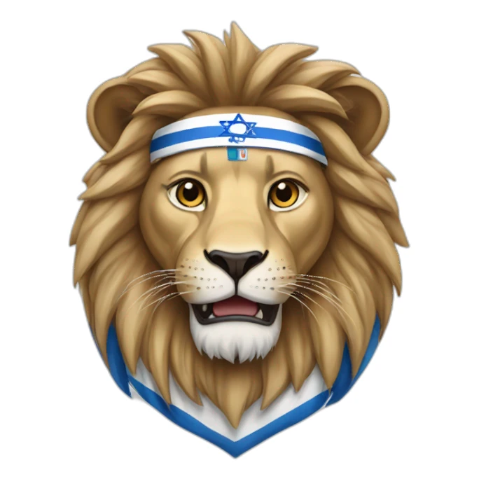 lion in israeli colours sticker