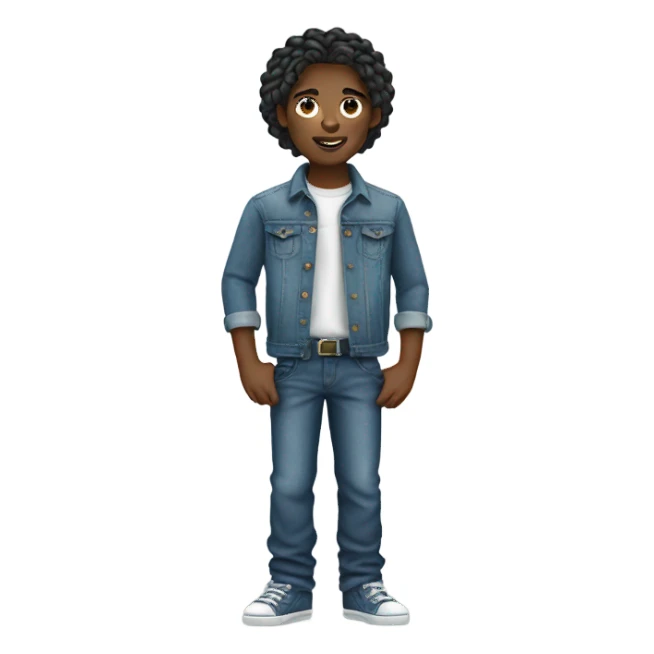 Black boy with braids and denim tears sticker