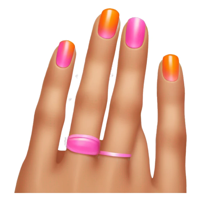 orange and pink manicure sticker