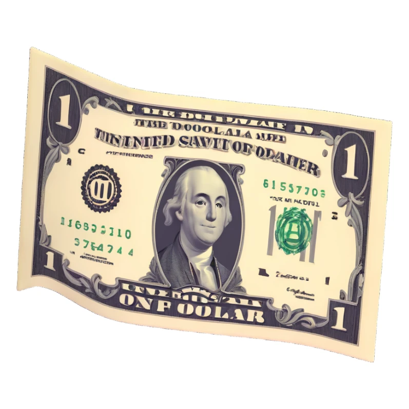 1 dollar bill sticker