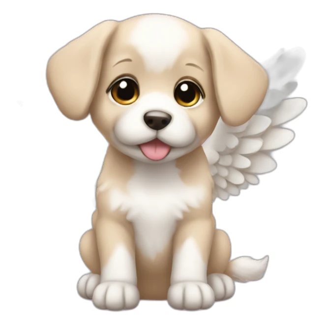Angel puppy sticker