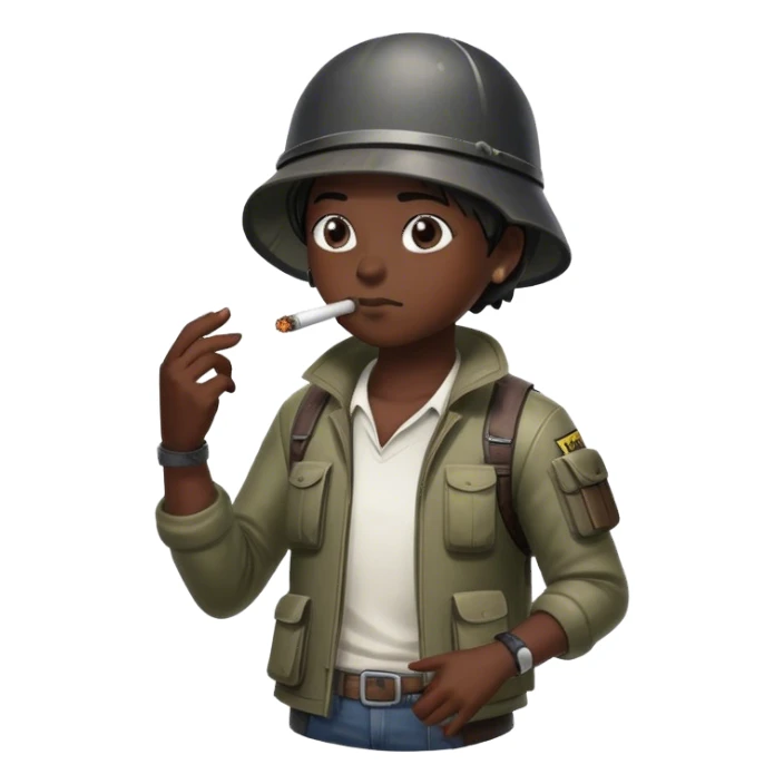 Smoking a blunt playing Pubg sticker