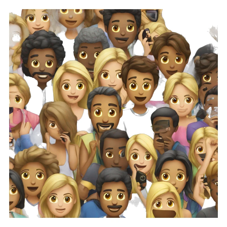 people on phones sticker