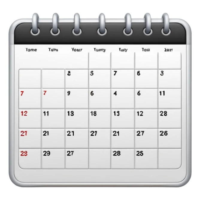 calendar with NO days sticker