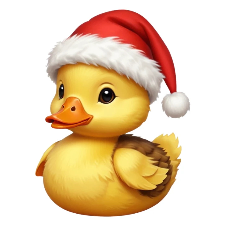 Un patito con gorro navideño sticker
