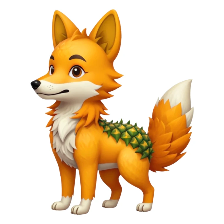 Pineapple-dog-wolf-Fox, full body sticker