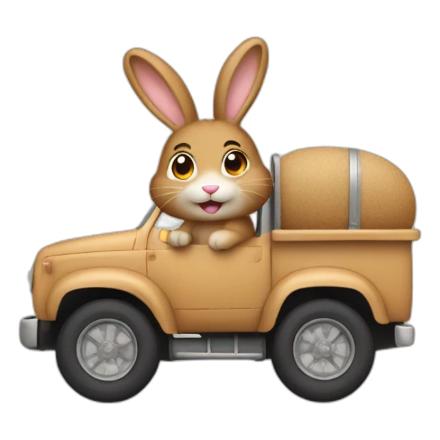 Light brown bunny in a truck sticker
