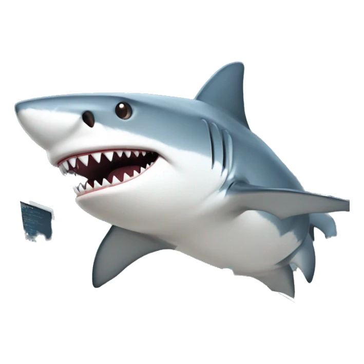shark working in a computer  sticker