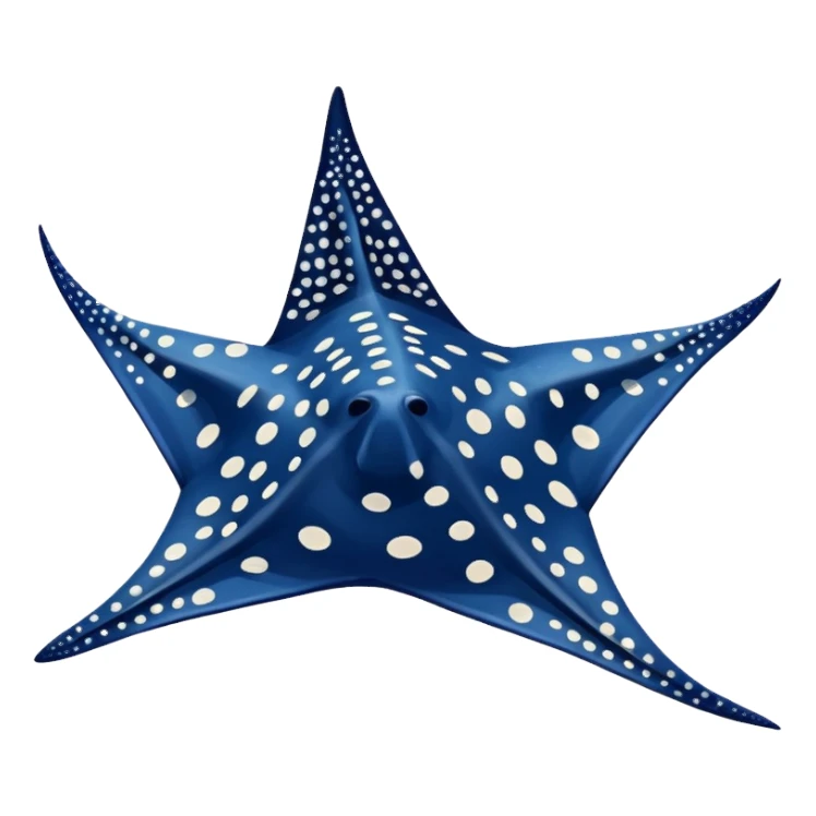 Spotted eagle ray fish with long stinger viewed from above sticker