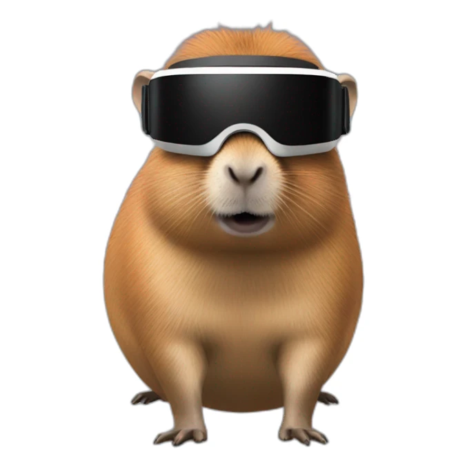 capybara in vr headset christmas sticker