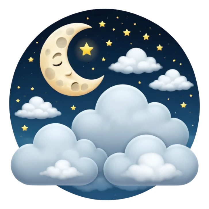 moon with clouds, ultra realistic sticker