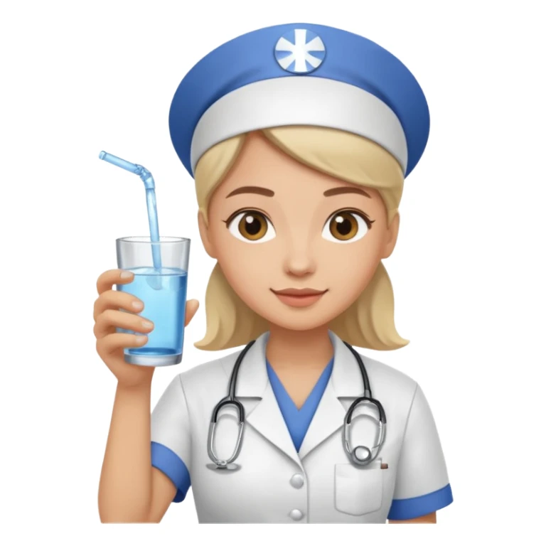 nurse holding drink sticker